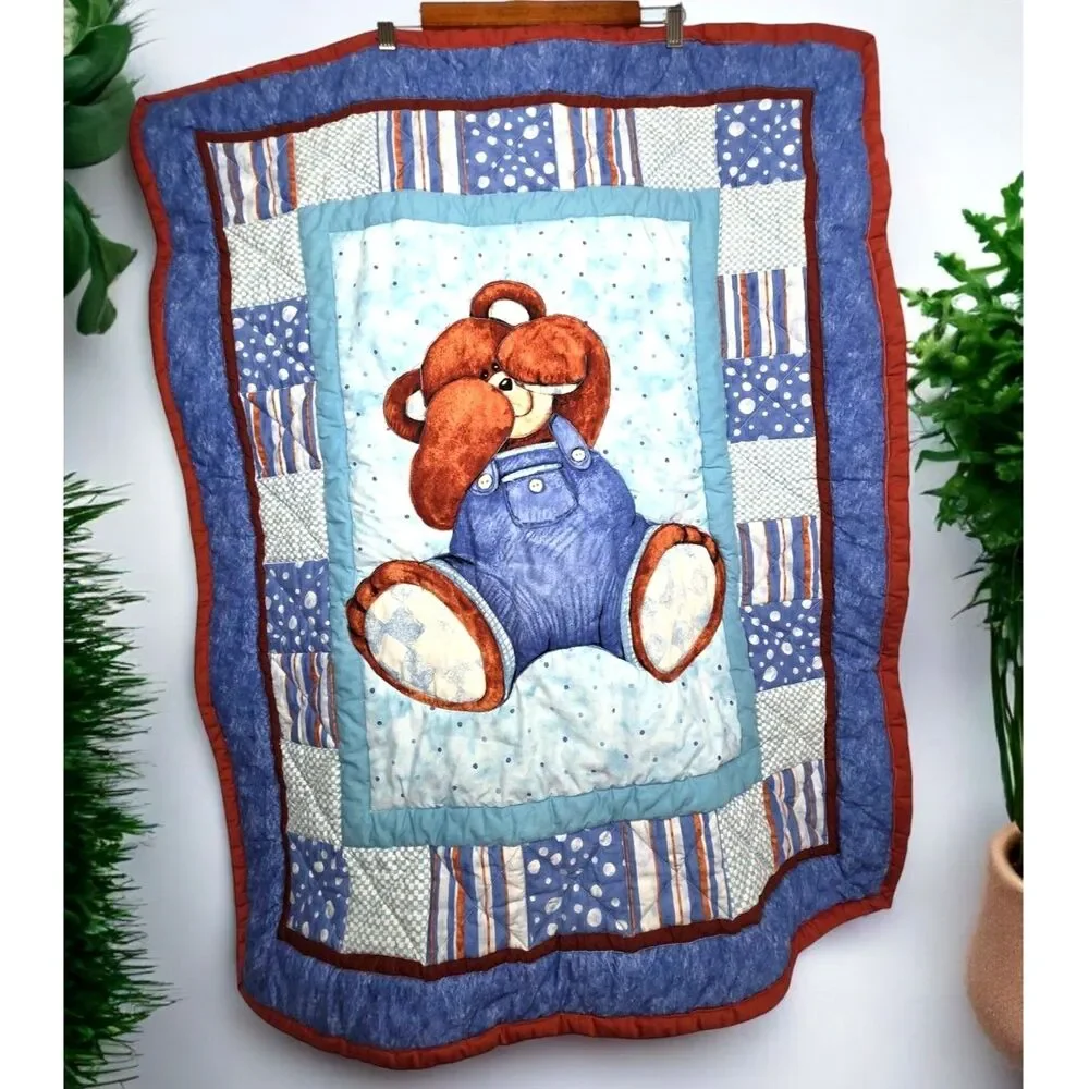 Teddy Bear Quilt Baby Blanket Crib Comforter